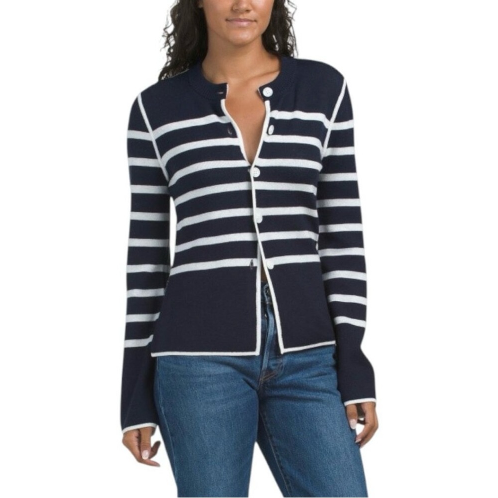 Derek Lam 10 Crosby Mariana Reversible Button Up Sweater